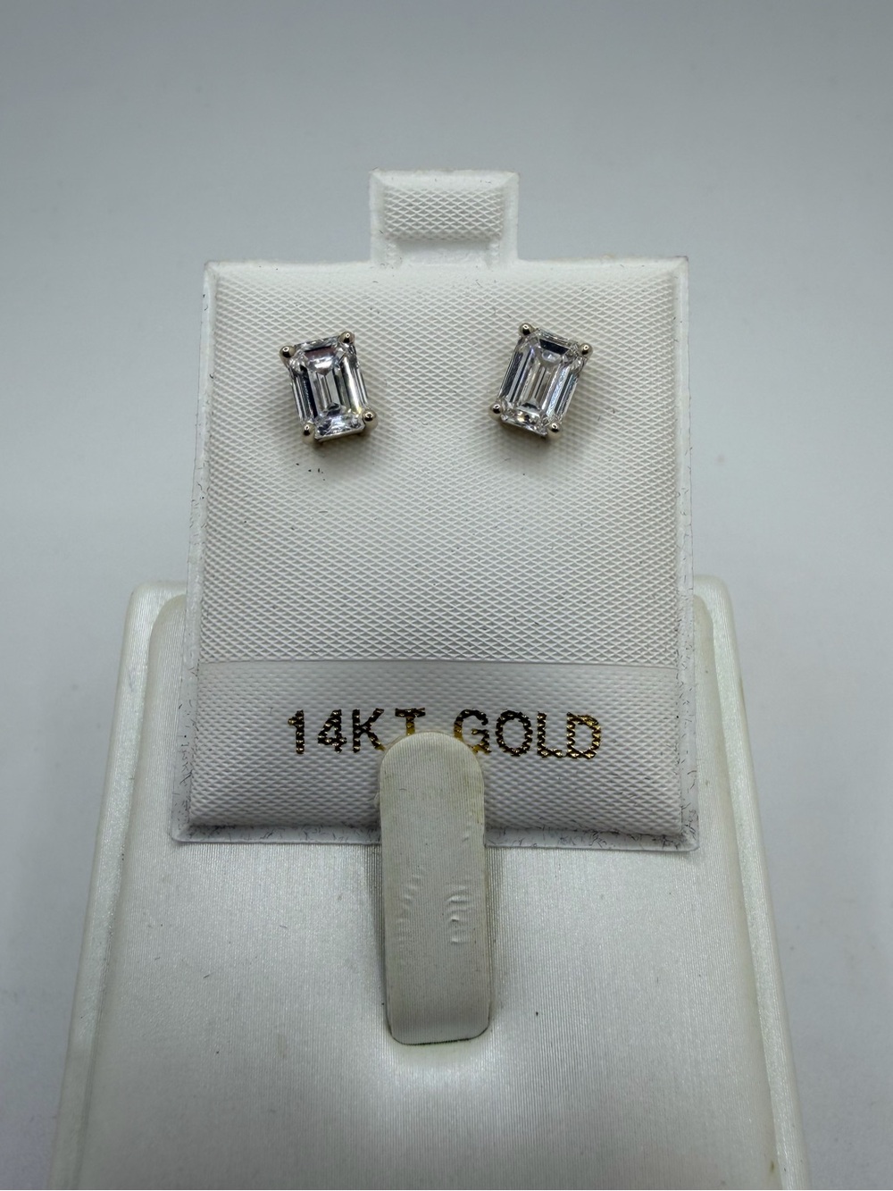 NWT 5x7mm, 2.31ctw Emerald Cut Lab-Grown Diamonds in 14kt WG stud earrings!